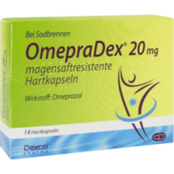 Verpackungsbild (Packshot) von OMEPRADEX 20 mg magensaftresistente Hartkapseln