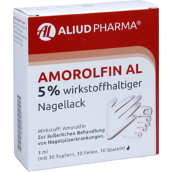 Verpackungsbild (Packshot) von AMOROLFIN AL 5% wirkstoffhaltiger Nagellack