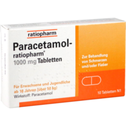 Verpackungsbild (Packshot) von PARACETAMOL-ratiopharm 1.000 mg Tabletten