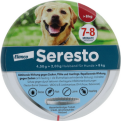 Verpackungsbild (Packshot) von SERESTO 4,50g + 2,03g Halsband für Hunde ab 8kg