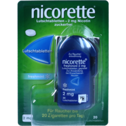 Verpackungsbild (Packshot) von NICORETTE freshmint 2 mg Lutschtabletten gepresst