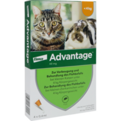 Verpackungsbild (Packshot) von ADVANTAGE 40 mg Lsg.f.kl.Katzen/kl.Zierkaninchen