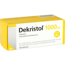 Verpackungsbild (Packshot) von DEKRISTOL 1.000 I.E. Tabletten