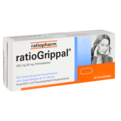 Verpackungsbild (Packshot) von RATIOGRIPPAL 200 mg/30 mg Filmtabletten