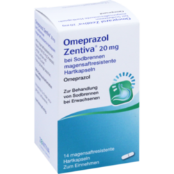 Verpackungsbild (Packshot) von OMEPRAZOL Zentiva 20 mg bei Sodbrennen