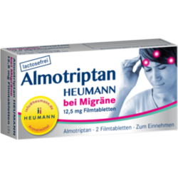 Verpackungsbild (Packshot) von ALMOTRIPTAN Heumann bei Migräne 12,5 mg Filmtabl.
