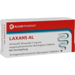 Verpackungsbild (Packshot) von LAXANS AL magensaftresistente überzogene Tabletten