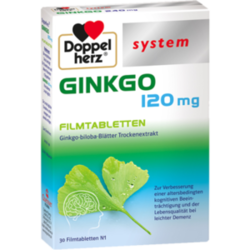 Verpackungsbild (Packshot) von DOPPELHERZ Ginkgo 120 mg system Filmtabletten