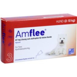 Verpackungsbild (Packshot) von AMFLEE 67 mg Spot-on Lsg.f.kleine Hunde 2-10kg
