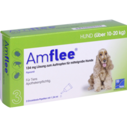 Verpackungsbild (Packshot) von AMFLEE 134 mg Spot-on Lsg.f.mittelgr.Hunde 10-20kg