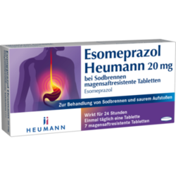 Verpackungsbild (Packshot) von ESOMEPRAZOL Heumann 20 mg bei Sodbrennen msr.Tabl.