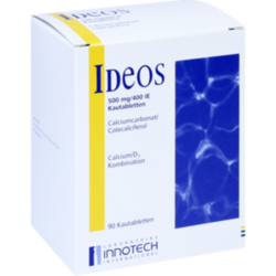 Verpackungsbild (Packshot) von IDEOS 500 mg/400 I.E. Kautabletten