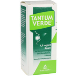 Verpackungsbild (Packshot) von TANTUM VERDE 1,5 mg/ml Spray z.Anwen.i.d.Mundhöhle