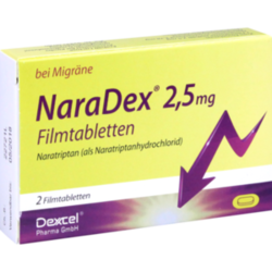 Verpackungsbild (Packshot) von NARADEX 2,5 mg Filmtabletten