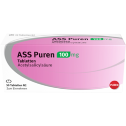 Verpackungsbild(Packshot) von ASS Puren 100 mg Tabletten