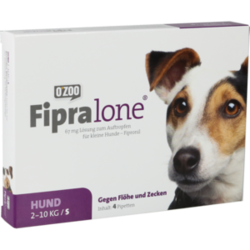 Verpackungsbild (Packshot) von FIPRALONE 67 mg Lsg.z.Auftropf.f.kleine Hunde