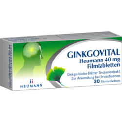 Verpackungsbild(Packshot) von GINKGOVITAL Heumann 40 mg Filmtabletten
