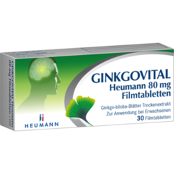 Verpackungsbild (Packshot) von GINKGOVITAL Heumann 80 mg Filmtabletten