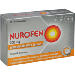 Verpackungsbild (Packshot) von NUROFEN 200 mg Schmelztabletten Lemon
