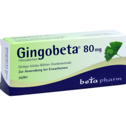 Verpackungsbild (Packshot) von GINGOBETA 80 mg Filmtabletten