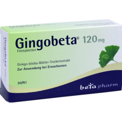 Verpackungsbild (Packshot) von GINGOBETA 120 mg Filmtabletten