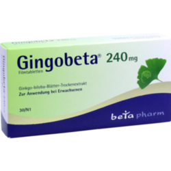Verpackungsbild (Packshot) von GINGOBETA 240 mg Filmtabletten