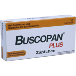 Verpackungsbild (Packshot) von BUSCOPAN plus 10 mg/800 mg Suppositorien