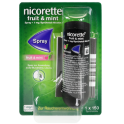 Verpackungsbild (Packshot) von NICORETTE Fruit & Mint Spray 1 mg/Sprühstoß