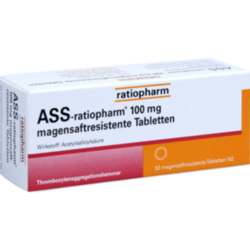 Verpackungsbild (Packshot) von ASS-ratiopharm 100 mg magensaftres.Tabletten