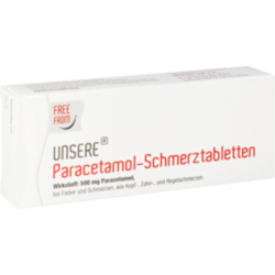 Verpackungsbild (Packshot) von UNSERE Paracetamol Schmerztabletten