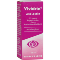 Verpackungsbild (Packshot) von VIVIDRIN Azelastin 0,5 mg/ml Augentropfen