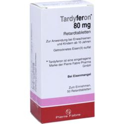 Verpackungsbild (Packshot) von TARDYFERON Depot-Eisen(II)-sulfat 80 mg Retardtab.