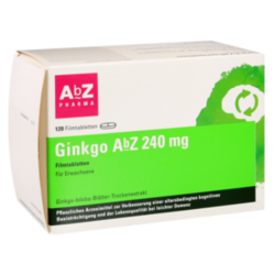 Verpackungsbild (Packshot) von GINKGO AbZ 240 mg Filmtabletten