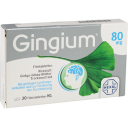 Verpackungsbild (Packshot) von GINGIUM 80 mg Filmtabletten