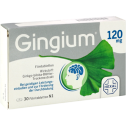 Verpackungsbild (Packshot) von GINGIUM 120 mg Filmtabletten