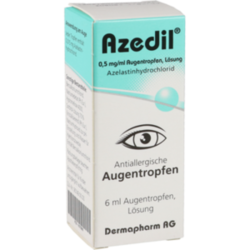 Verpackungsbild (Packshot) von AZEDIL 0,5 mg/ml Augentropfen Lösung