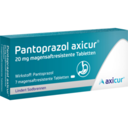 Verpackungsbild (Packshot) von PANTOPRAZOL axicur 20 mg magensaftres.Tabletten