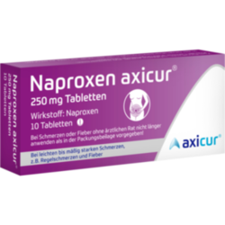 Verpackungsbild (Packshot) von NAPROXEN axicur 250 mg Tabletten