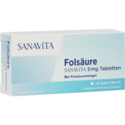 Verpackungsbild (Packshot) von FOLSÄURE SANAVITA 5 mg Tabletten
