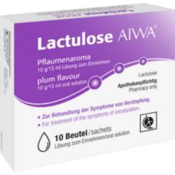 Verpackungsbild(Packshot) von LACTULOSE AIWA Pflaumenaroma 10 g/15 ml Lsg.z.Einn