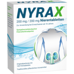 Verpackungsbild (Packshot) von NYRAX 200 mg/200 mg Nierentabletten