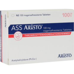 Verpackungsbild (Packshot) von ASS Aristo 100 mg magensaftresistente Tabletten