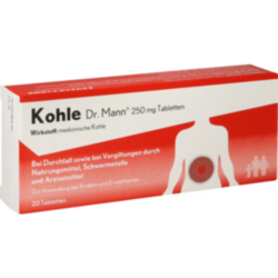 Verpackungsbild (Packshot) von KOHLE Dr.Mann 250 mg Tabletten