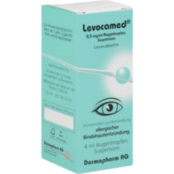 Verpackungsbild (Packshot) von LEVOCAMED 0,5 mg/ml Augentropfen Suspension