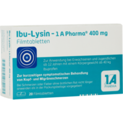 Verpackungsbild (Packshot) von IBU-LYSIN 1A Pharma 400 mg Filmtabletten