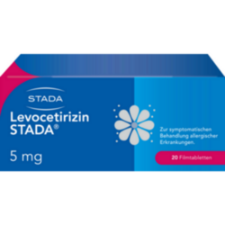 Verpackungsbild (Packshot) von LEVOCETIRIZIN STADA 5 mg Filmtabletten