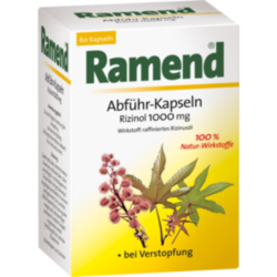Verpackungsbild(Packshot) von RAMEND Abführ-Kapseln Rizinol 1000 mg Weichkapseln