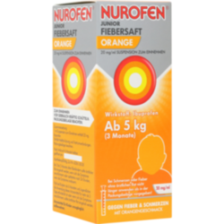 Verpackungsbild (Packshot) von NUROFEN Junior Fiebersaft Orange 20 mg/ml