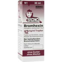 Verpackungsbild (Packshot) von BROMHEXIN Hermes Arzneimittel 12 mg/ml Tropfen