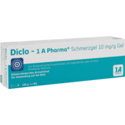 Verpackungsbild (Packshot) von DICLO-1A Pharma Schmerzgel 10 mg/g